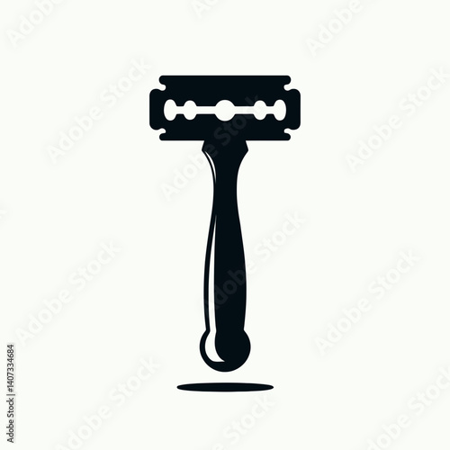 Razor Handle Silhouettes in black on a white background