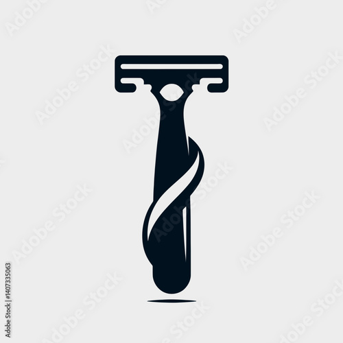 Razor Handle Silhouettes in black on a white background