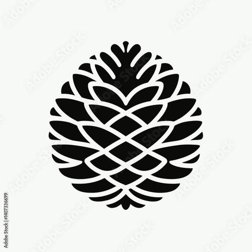 Pinecone Tip Silhouettes in black on a white background