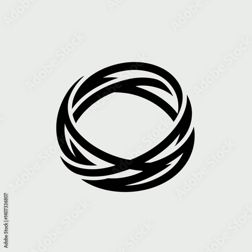 Rubber Band Silhouettes in black on a white background