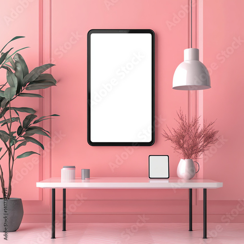A sleek, transparent frame mockup floating on a soft pastel background, perfect for UI/UX presentations. Clean 16:9 design enhances your digital projects with a professional touch. Ideal for portfolio