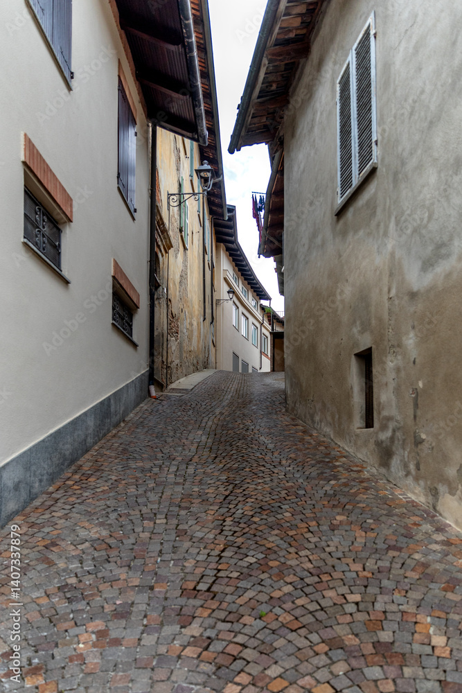 Fototapeta premium On the street of Barolo, Italy