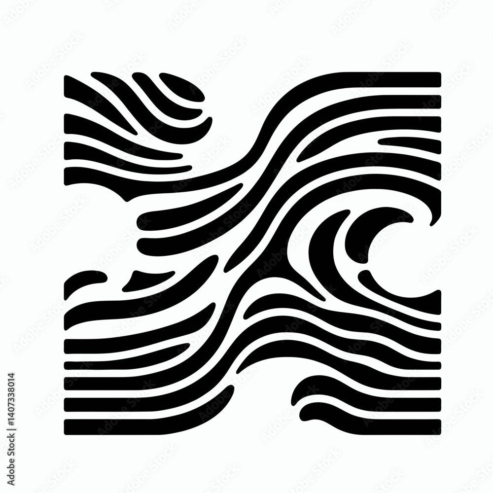 Obraz premium Puzzle Edge Silhouettes in black on a white background