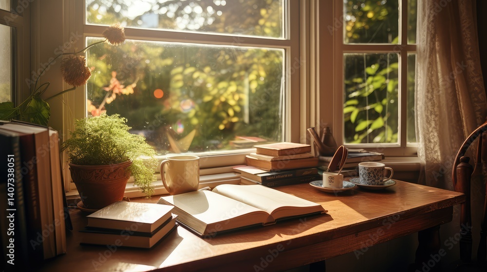 Fototapeta premium light education books