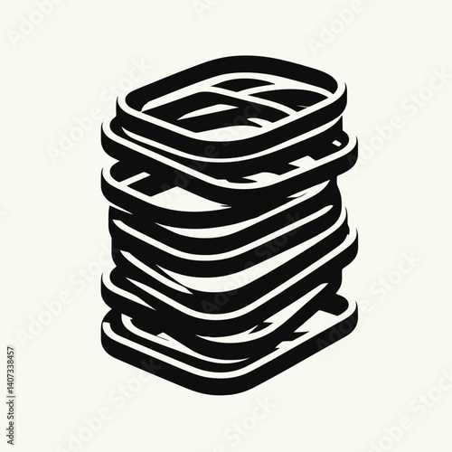 Rubber Band Box Silhouettes in black on a white background