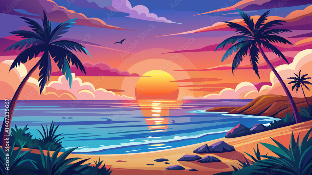 USA, Florida, Boca Raton, Sun rising above sea