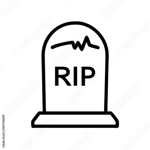 Epitaph on a Tombstone in Minimalist Style with Monochrome Colors  