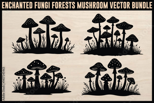 Enchanted Fungi Forests – Magical Mushroom Vector Bundle for Cricut & Laser Cut Projects
