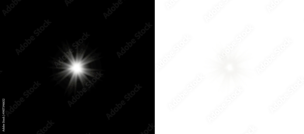 Fototapeta premium PNG glowing star explosion with magical light and sparkling galaxy beam, transparent fantasy night background with vibrant PNG effect of space flash and glow spark in dreamy celebration atmosphere.