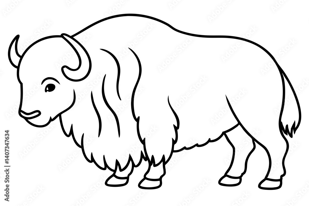 Obraz premium Musk Ox Elegant Linework