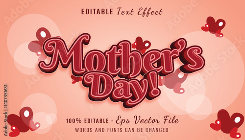 Mother's day 3d text effect design