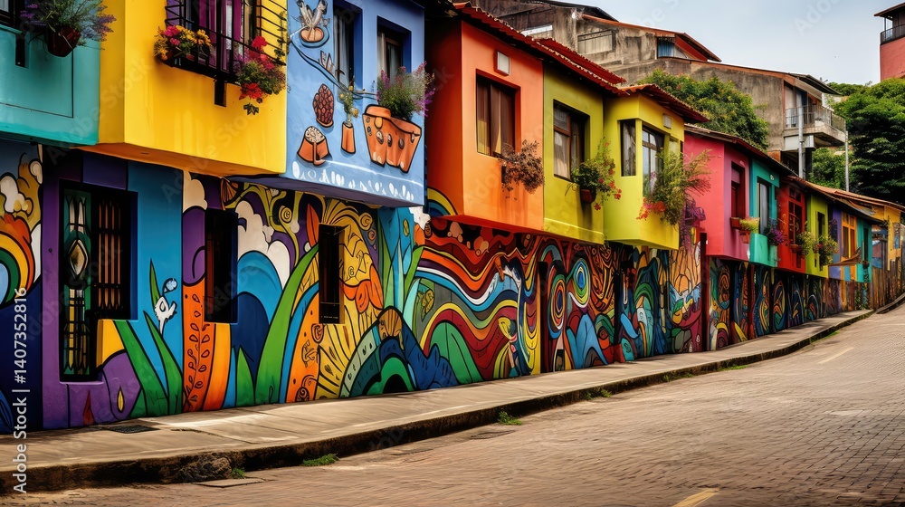 Fototapeta premium colorful painted houses
