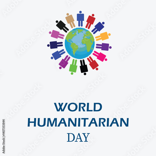 World Humanitarian Day. Humanitarian Day creative concept for posters, banners, social media and more. Grey background. Vector Illustration. EPS editable file.