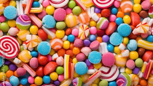 retro assorted candy food background