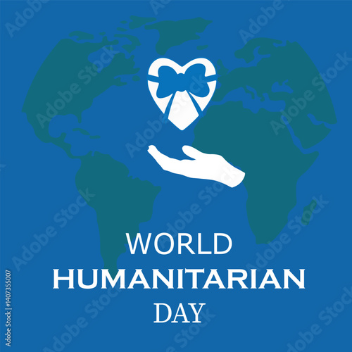 World Humanitarian Day. Humanitarian Day creative concept for posters, banners, social media and more. Blue background. Vector Illustration. EPS editable file.