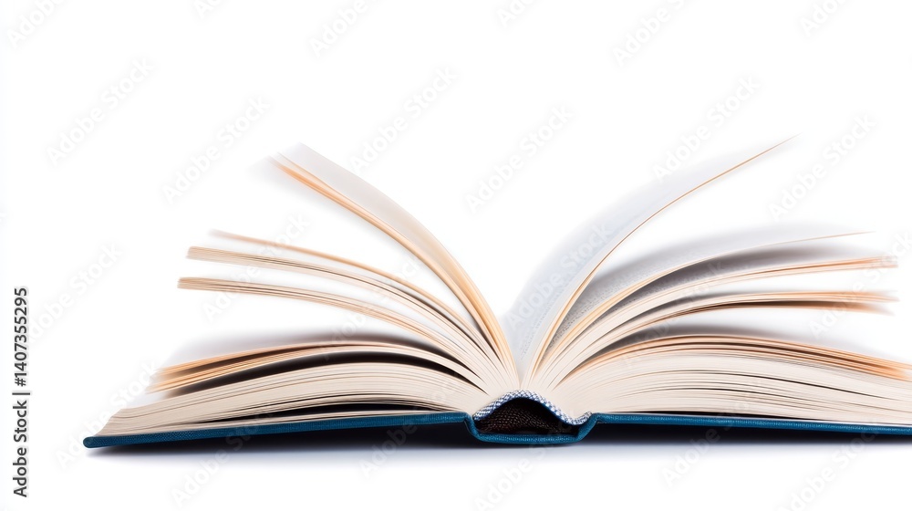 Open book displaying pages with soft lighting, perfect for education, knowledge sharing, and reading concepts in a minimalist setting Open book displaying pages with soft lighting, perfect for education, knowledge sharing, and reading concepts in a minimalist setting