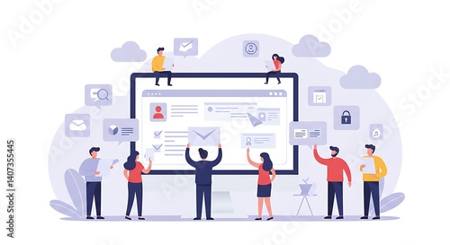 Team collaboration software project management tools workflow illustration