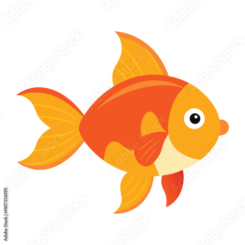  goldfish on white background