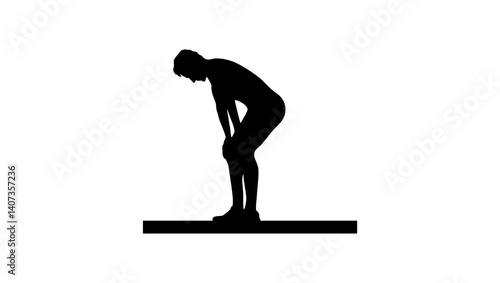 Shortness of breath, black isolated silhouette