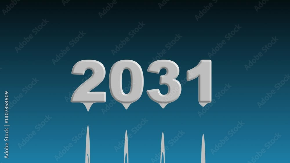 2031 text background animation liquid system. Glowing 2031 number text happy new year background. 2031 text background animation liquid system. Glowing 2031 number text happy new year background.