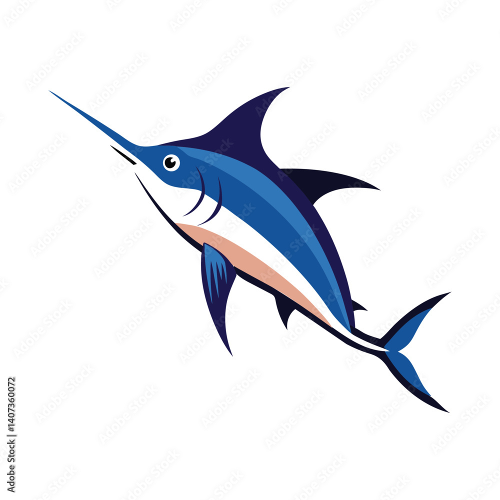 Fototapeta premium swordfish on white background