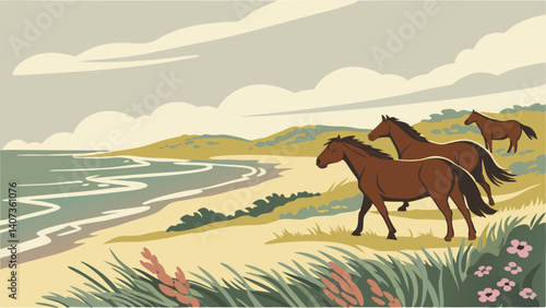 Famous wild horses of Chincoteague – Virginia

