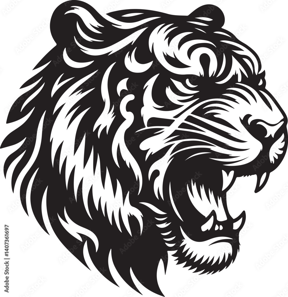 custom made wallpaper toronto digitalSilhouette tiger face