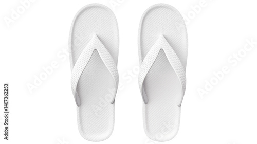 A pair of white flip flops isolated on a black background