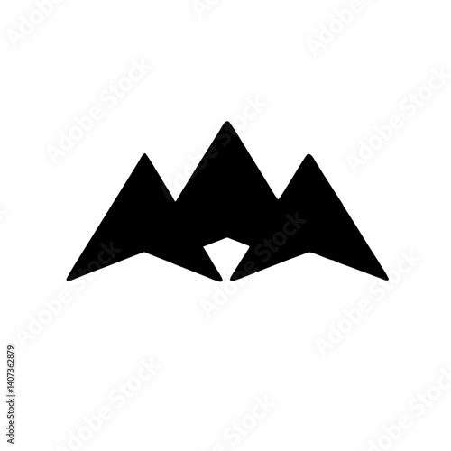 Free Download Abstract Mountain Logo, Minimalist Black & White Design, Simple Vector - GFXLoad