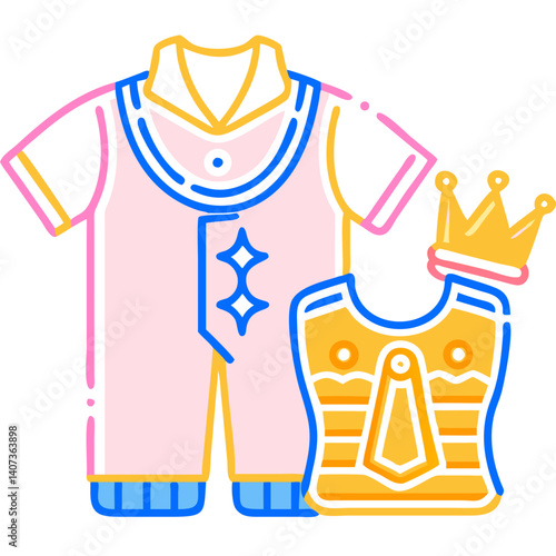 Transparent child icon for a mobile game - playful costume design  