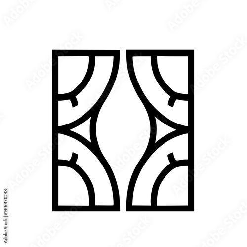 Geometric Abstract Pattern in Black and White