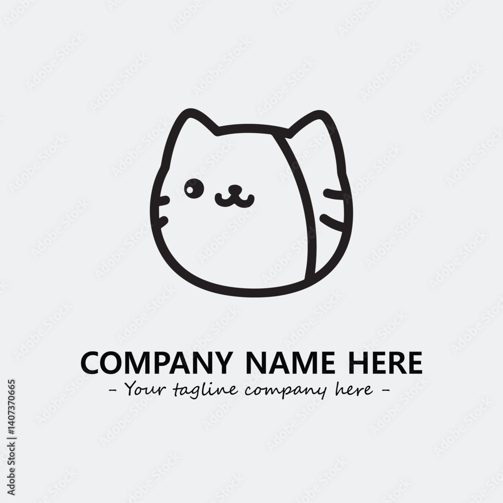 Cat character illustration black and white for logo company vector image
Cat character illustration black and white for logo company vector image