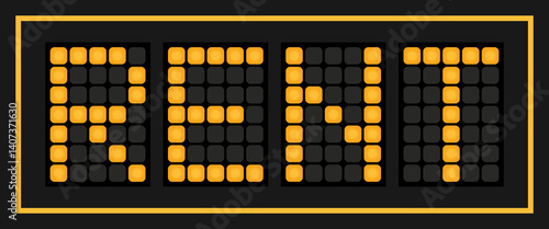 Orange color led banner in word rent on black background