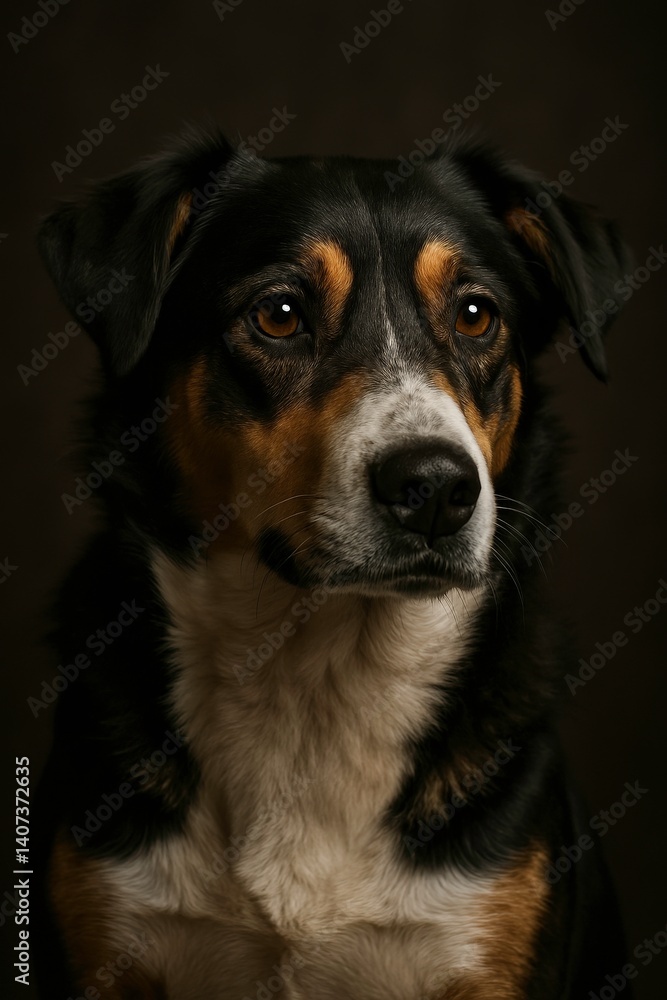 Close-Up Portrait of a German Shepherd Dog Isolated on Black Close-Up Portrait of a German Shepherd Dog Isolated on Black