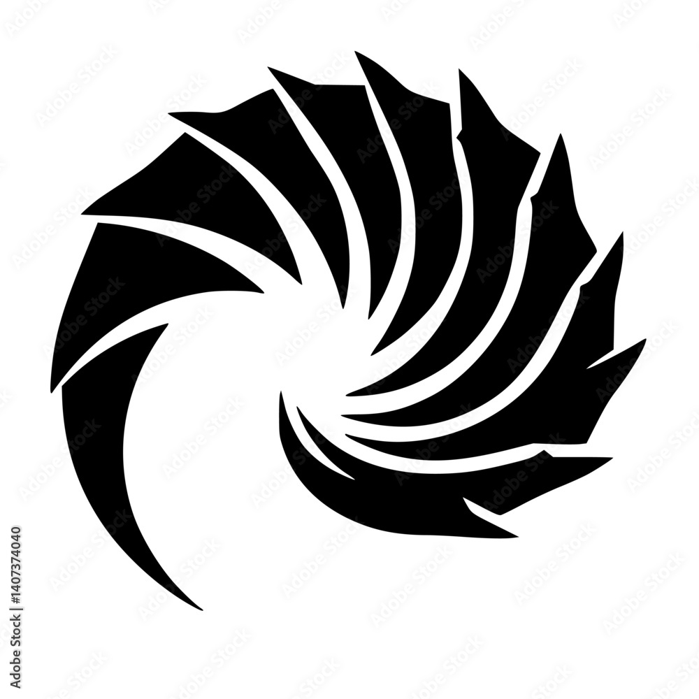 Fototapeta premium Abstract Spiral Vector Design, Black & White, Graphic Element