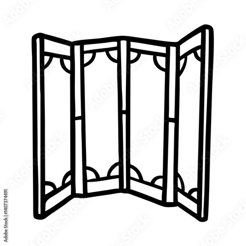 Room divider icon with unique design, modern interior concept