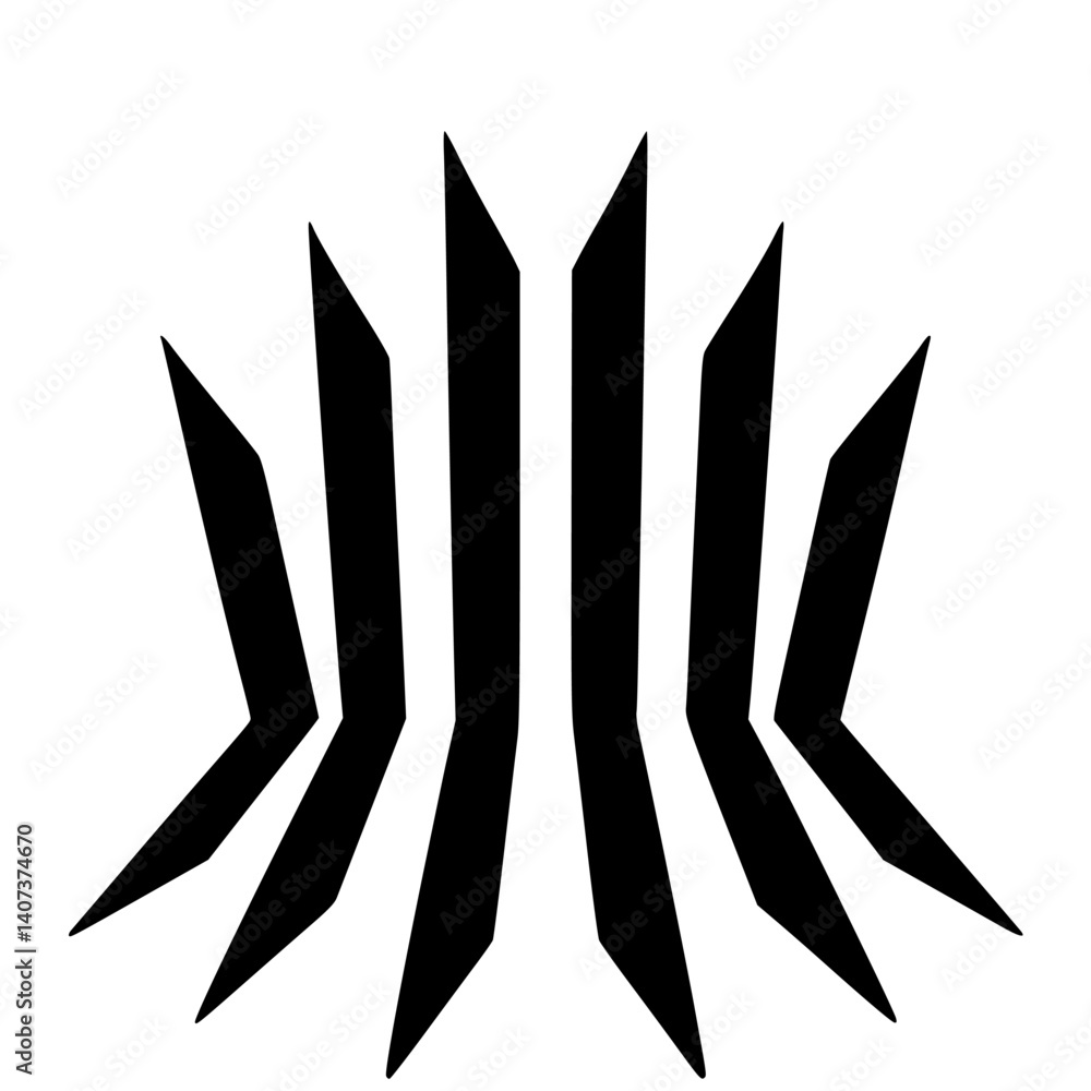Obraz premium Geometric Black and White Logo Design, Abstract Shape on White, Modern