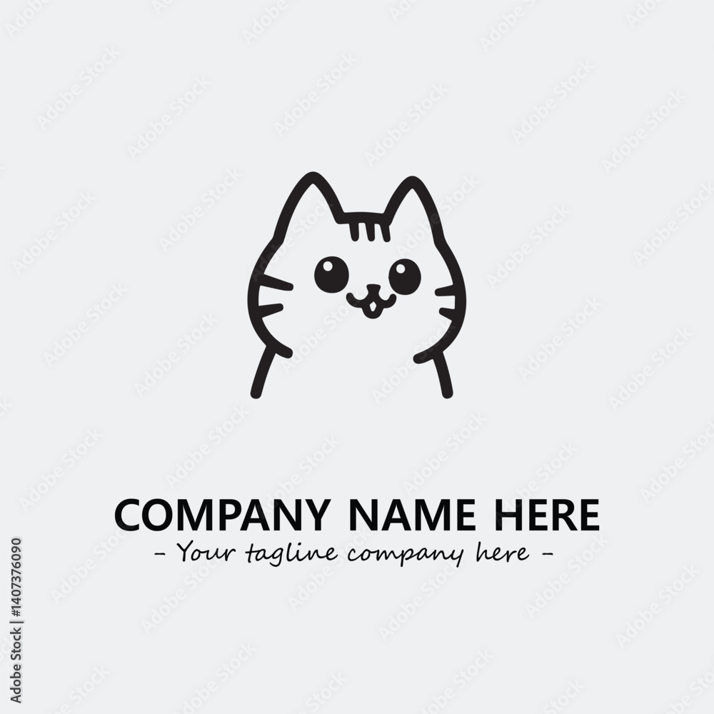 Cat character illustration black and white for logo company vector image
Cat character illustration black and white for logo company vector image