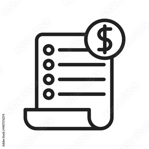 Bill icon vector image. Suitable for mobile apps, web apps and print media.