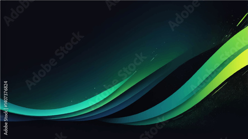 Black dark blue green emerald petrol teal lime yellow white abstract background. Color gradient ombre blend. Line stripe. Bright light flash glow glitter neon metallic. Noise grain mesh. Christmas.