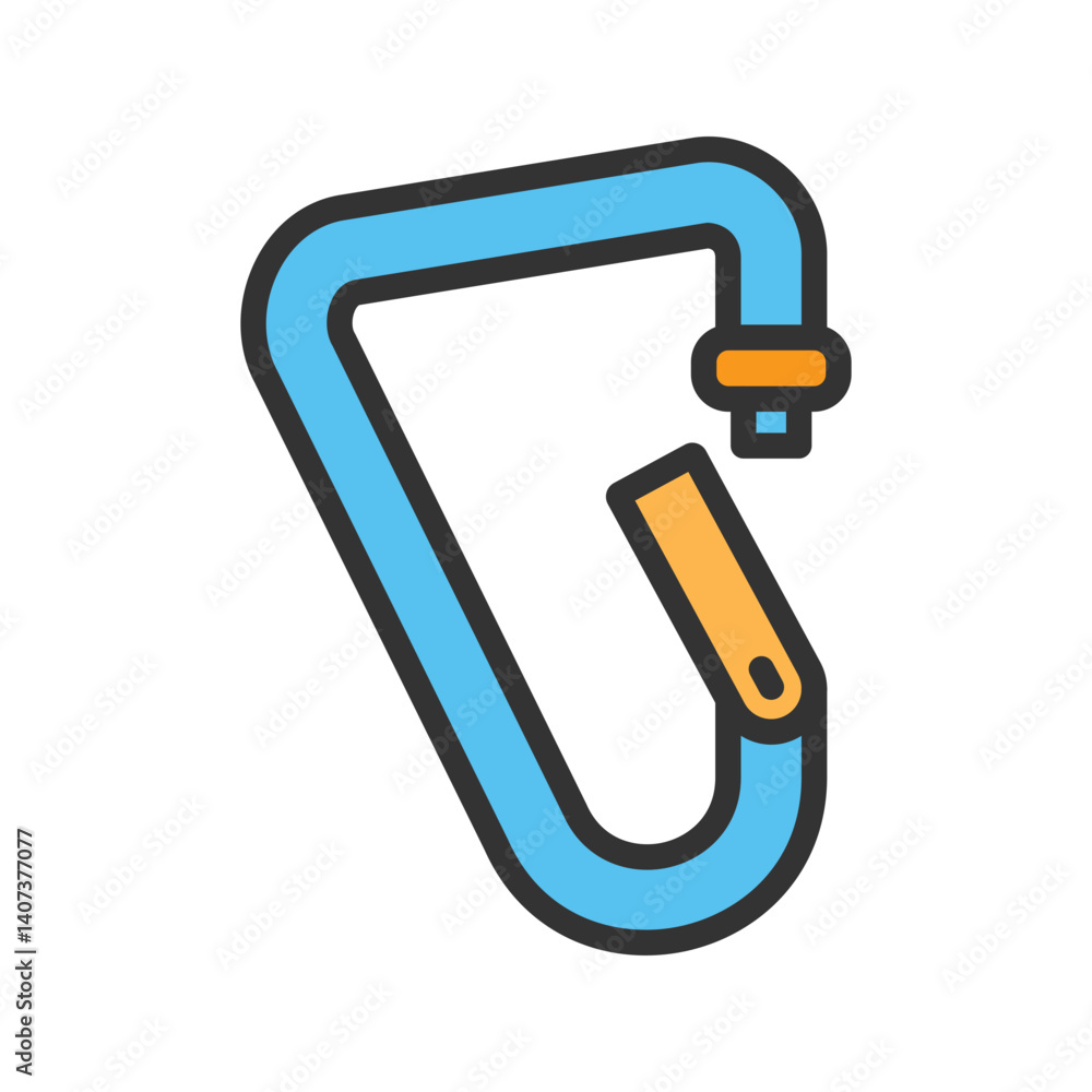 Carabiner icon vector image. Suitable for mobile apps, web apps and print media. Carabiner icon vector image. Suitable for mobile apps, web apps and print media.