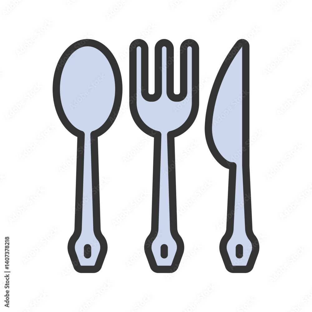 Fototapeta premium Cutlery icon vector image. Suitable for mobile apps, web apps and print media.