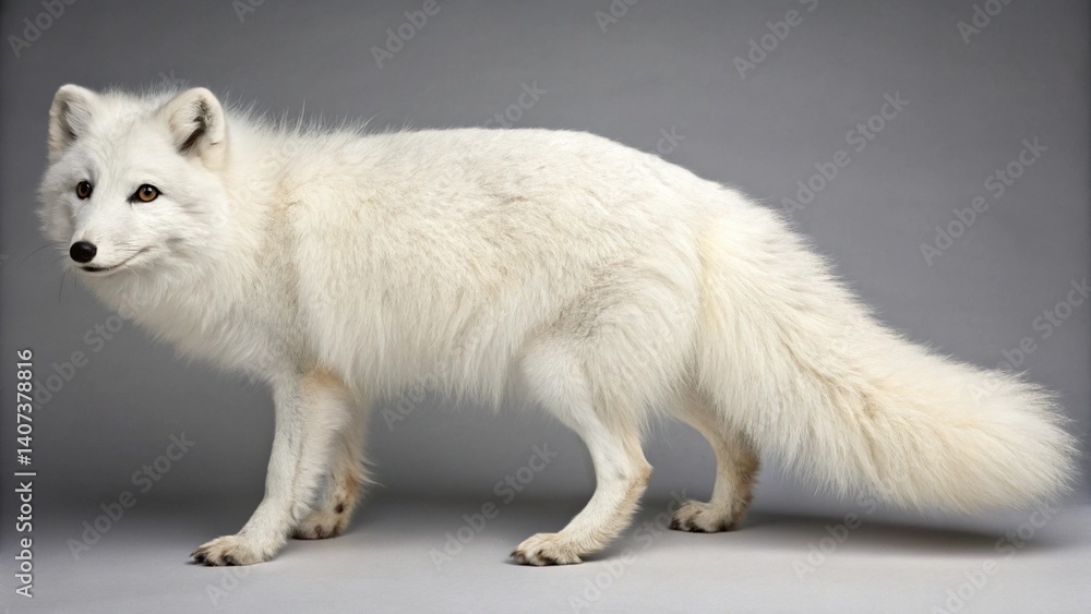 Fototapeta premium Arctic Fox on studio background 