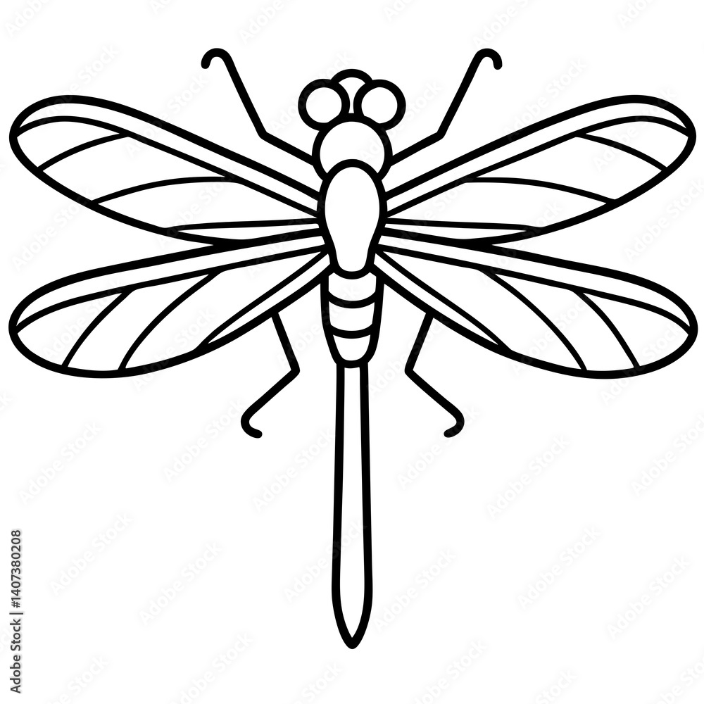 Stylized Sea Dragonfly Line Design Stylized Sea Dragonfly Line Design