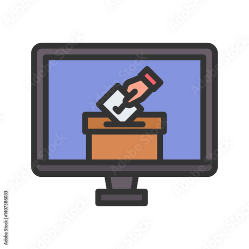 Online Voting icon vector image. Suitable for mobile apps, web apps and print media.