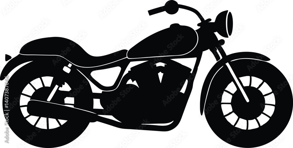 Fototapeta premium Motorcycle design silhouette black vector art work