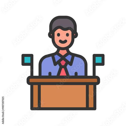 President icon vector image. Suitable for mobile apps, web apps and print media.