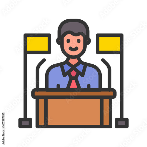 Prime Minister icon vector image. Suitable for mobile apps, web apps and print media.