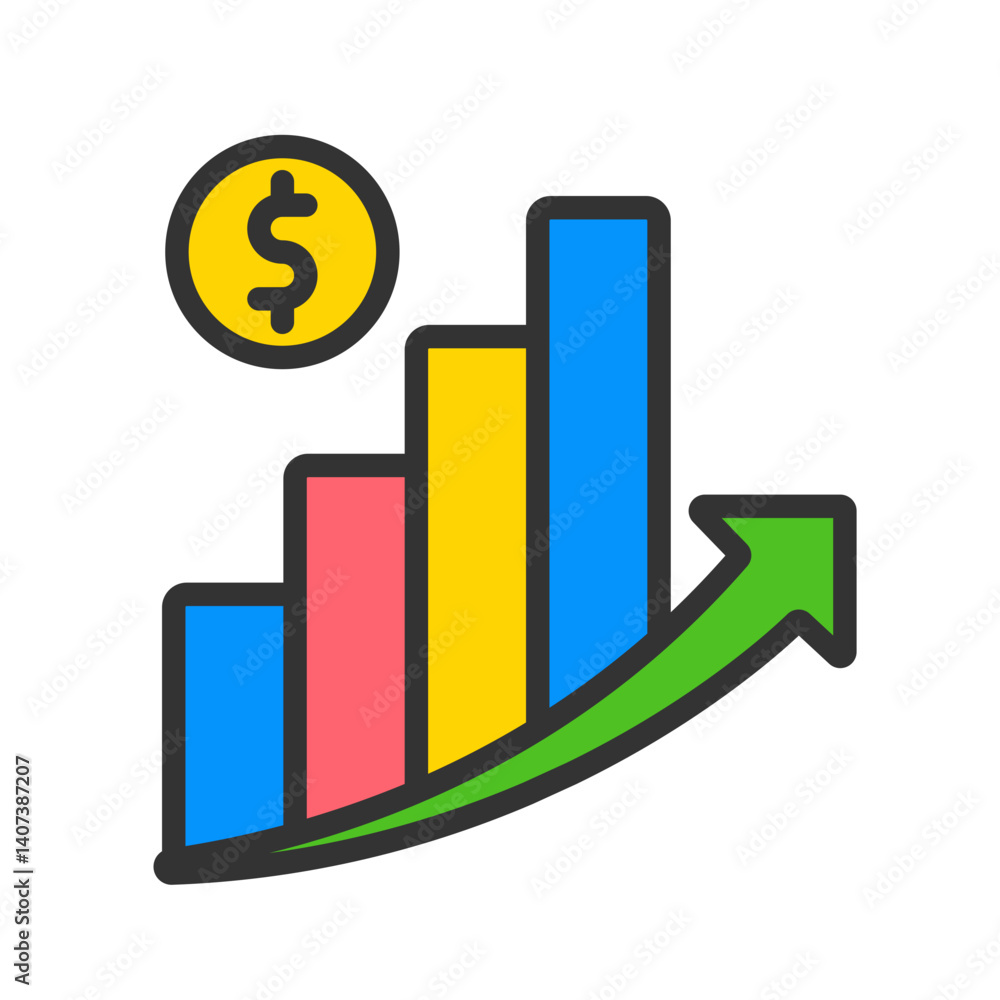 Profit icon vector image. Suitable for mobile apps, web apps and print media. Profit icon vector image. Suitable for mobile apps, web apps and print media.