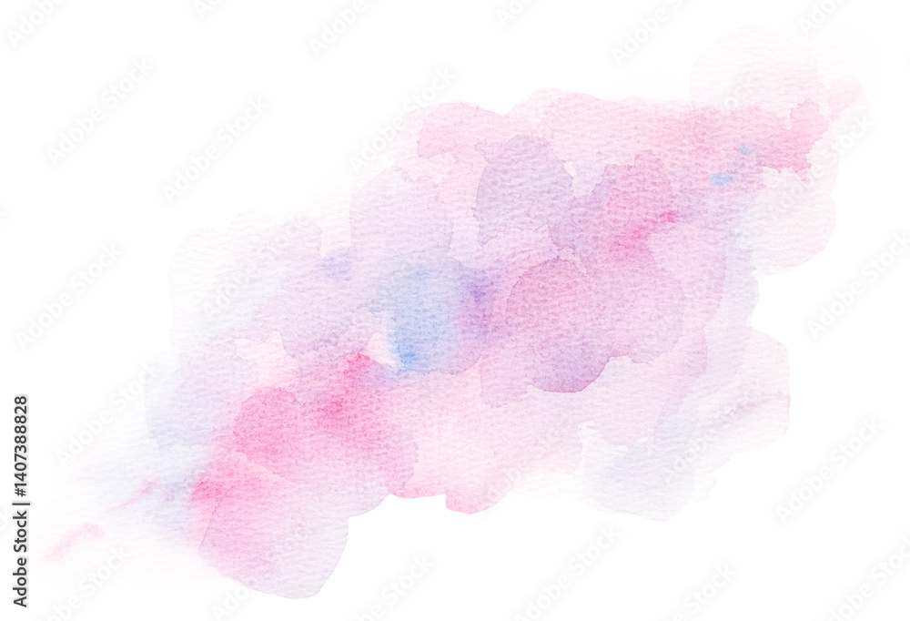 Watercolor pink, light purple and light blue spot, hand painted Abstract wedding element